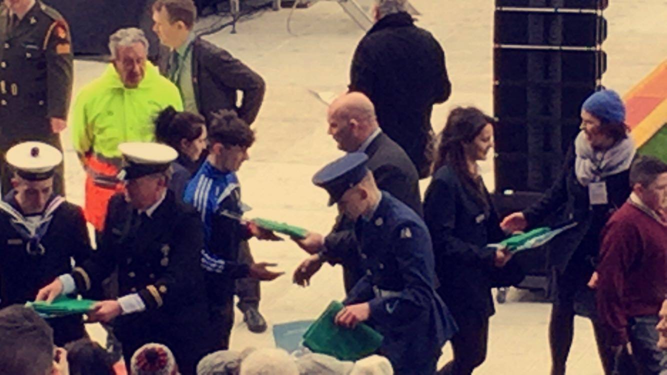 March 2016: the 1916 Flag Collection Ceremony in Croke Park for Post Primary Schools